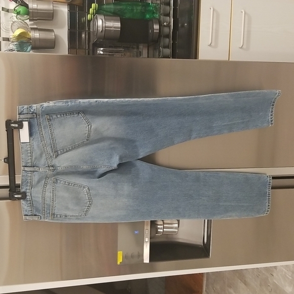 💕RE/DONE💕 70's Straight Leg Jeans ~ Daring Indigo With Rip High Waist 31 NWOT - Picture 11 of 16